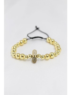 Inure Jewelry Gold Renk Çelik Zirkon Objeli Asansörlü Bileklik