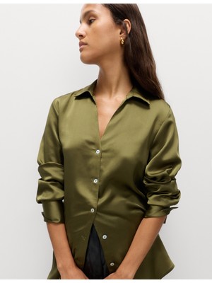 Marks & Spencer Saten Yaka Detaylı Gömlek