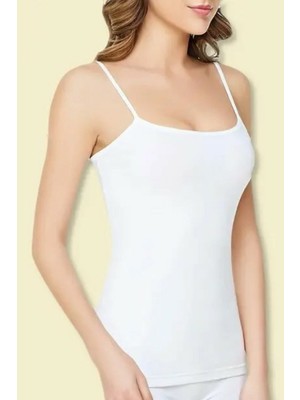 Tutku Kadın Beyaz Ip Askılı 12'li Atlet-Beyaz-4xl