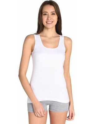 Tutku Kadın Beyaz Kalın Askılı  Atlet 3'lü-Beyaz-5