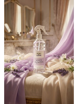 Secret of Love White Flowers Premium Oda Spreyi 500 ml Ferahlatıcı Beyaz Çiçekler Oda Kokusu