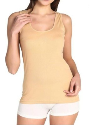 Tutku 3'lü Kadın Kalın Askı Ribana Ten Rengi Atlet-Ten Rengi-L