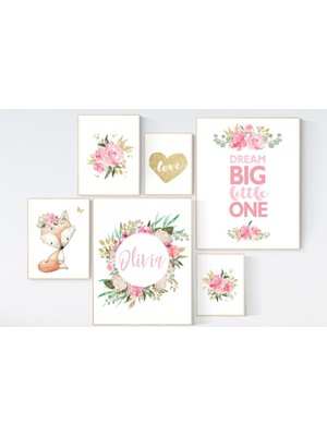 Ninastore Bohem Çiçekli Bebek Odası Dekorasyonu: Pembe, Altın ve Kelebek Desenleri