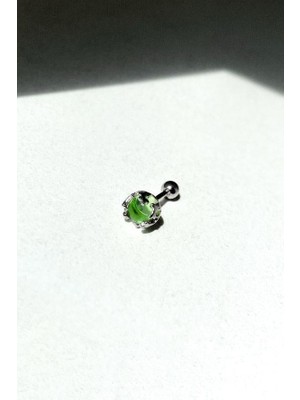 Spossy Silver Jewelry Yuvarlak Piercing Küpe