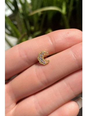 Spossy Silver Jewelry Ay Piercing Küpe