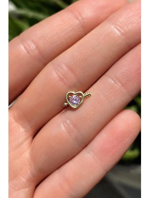 Spossy Silver Jewelry Kalp ve Ok Piercing Küpe