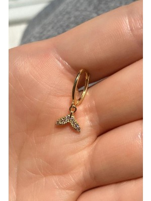 Spossy Silver Jewelry Balık Kuyruğu Halka Piercing Küpe