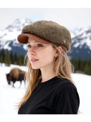 Golden Buffalo Kaşmir Yün Koleksiyonu Relax Kalıp 8 Parça Iskoç Kasket Bere Şapka