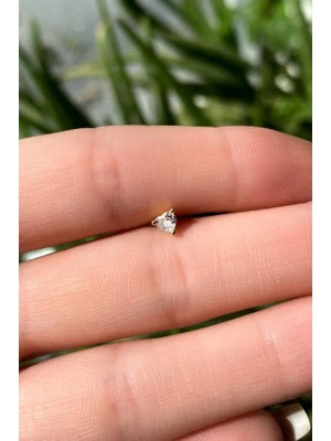 Spossy Silver Jewelry Kalp Piercing Küpe