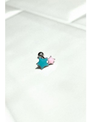 Spossy Silver Jewelry Yıldız Piercing Küpe