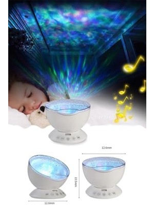 Oc-10 Okyanus Efektli Gece Lambası Sahne ve Ev Işığı Eğlence Disko Parti Ev Muhteşem Işık