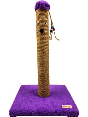 Feyza Design Kedi Tırmalama Sütunu 50 Cm, Doğal Kendir Halatlı Tırmalama Çubuğu