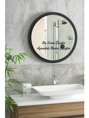Hellove Ayna Için Sticker Bu Senin Çiçeğin Aynadaki Benim Çiçeğim Yazısı Cam Için Sticker Yazı