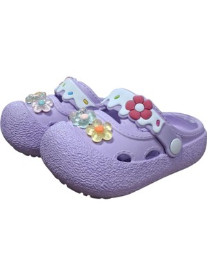 Benitto Kids Calx Kız Çocuk Çiçek Figürlü Kaydırmaz Taban Terlik Sandalet BNT8160
