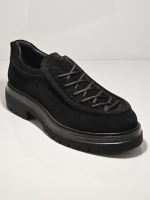 Tetri K642 Ag Hakiki Deri El Yapımı Erkek Siyah Süet Casual Ayakkabı