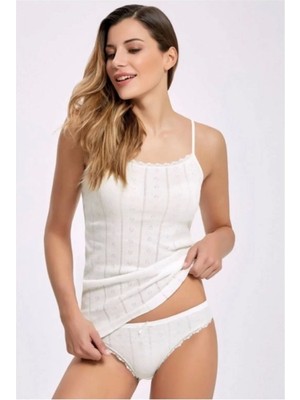 Tutku Kadın 6'lı Ekonomik Paket % 100 Pamuklu Jakarlı Atlet 200-EKRU-6