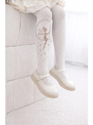 Gigi Giyim Kız Desenli Taşlı Kız Çocuk Külotlu Çorap