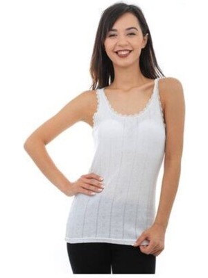 Tutku Kadın Beyaz  Jakarlı Geniş Askılı Pamuklu Atlet 3'lü Paket 0201 MSVN365T0201UNL3-BEYAZ-5