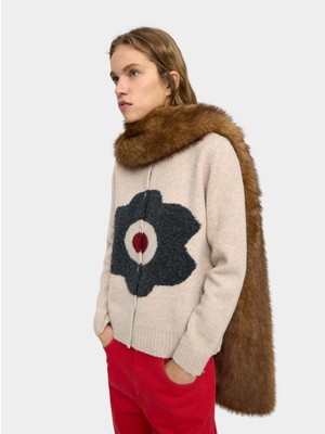 Parfois Çiçek Desenli Desenli Örme Hırka