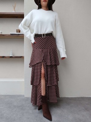 Esra Helvacı Kemerli Puantiyeli Kat Etek