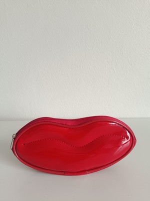 Maykis Kadın Kırmızı Deri Makyaj, Kırtasiye, Kalemlik,hediyelik, Kozmetik Çantası