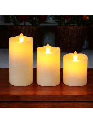 YDGR Dekoratif 3’lü Alevsiz Pilli Mum Seti