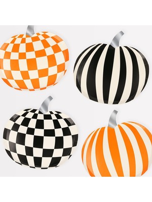 - Mod Pattern Pumpkin Plates - Modern Balkabağı Tabaklar (8'li)