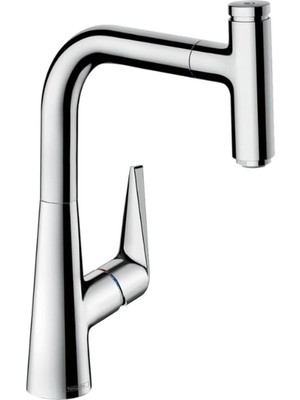 Hansgrohe Talis Select M51 Tek Kollu Eviye Bataryası 220, Çekilebilir Gaga, 1jet Krom