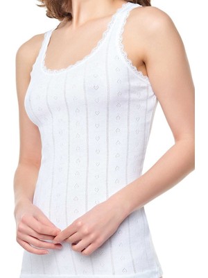 Tutku Kadın Geniş Askılı Body Badi 1'li Paket-Beyaz-2xl