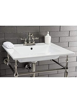 KB1606AL 4 Inç Metal Kol Saplı Lavabo Bataryası, Parlak Nikel