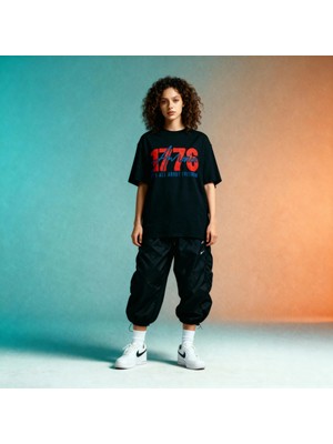 Dune 1776 America Freedom Oversize 3 Iplik Pamuk Baskılı  T-Shirt