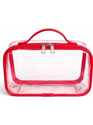 Maykis Her Tarafı Şeffaf Seyahat ve Organize Makyaj Çantası