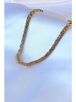 Eco Lounge 316L Çelik Gold Renk Kral Zincir Model Erkek Kolye