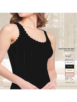 Tutku Jakarlı Kalın Askılı Atlet 3' Adet-Siyah-L/xl