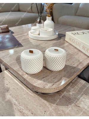 Elmessa 2li Örgü Hasır Desenli Dekor