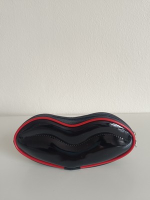 Maykis Kadın Siyah Deri Makyaj, Kırtasiye, Kalemlik,hediyelik, Kozmetik Çantası