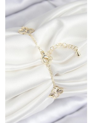 Eco Lounge Vıp Pirinç Yonca Model Gold Renk Kadın Bileklik