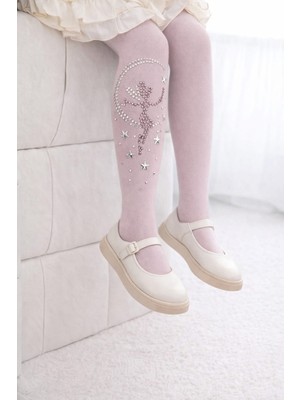 Gigi Giyim Kız Desenli Taşlı Kız Çocuk Külotlu Çorap