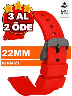 Trendburada Fossil-Welder-Wesse-Casio-Armani-Omega-Seiko-Tissot Saat Uyumlu 22mm Silikon Saat Kordonu Kayışı MR1