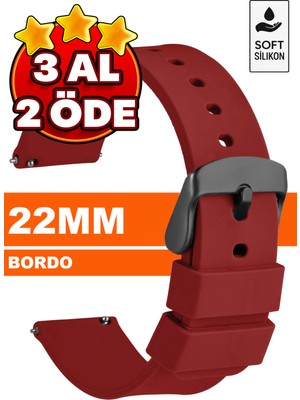 Trendburada Fossil-Welder-Wesse-Casio-Armani-Omega-Seiko-Tissot Saat Uyumlu 22mm Silikon Saat Kordonu Kayışı MR1