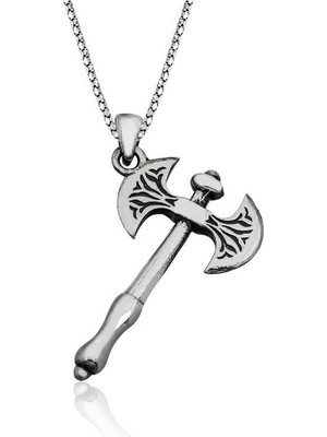 Akıllı Durak 925 Ayar Gümüş Balta Erkek Gümüş Kolye PT2610709 (491)