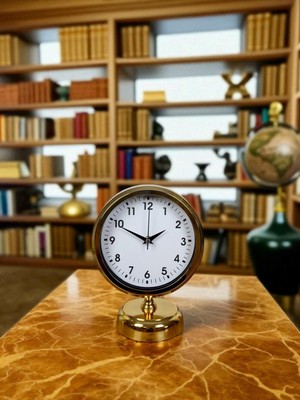 Akıllı Durak Elegance Gold 25 x 20 cm Metal Masa Saati