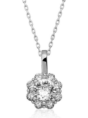 Akıllı Durak 925 Ayar Gümüş Çiçek Kadın Gümüş Kolye T5140 (491)