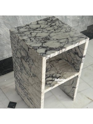 Adomar Marble Menekşe Yan Sehpa