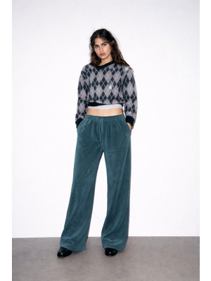 Kadife Selanik Cepli Pantolon