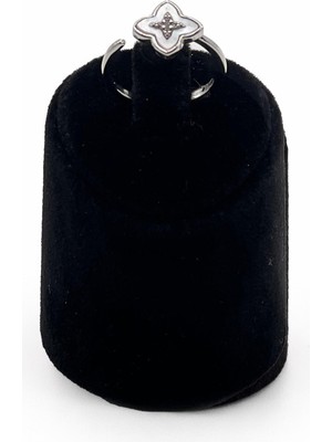 Pangu Zirkon Taş Detaylı Ayarlanabilir Gümüş Renk Çelik Yüzük