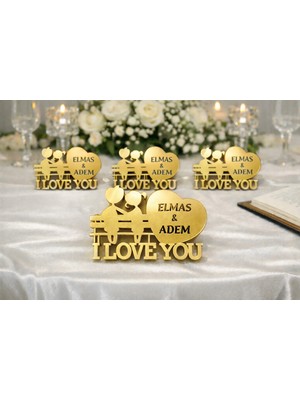 Düğün Nişan Söz Kına Için Magnet Kişiye Özel I Love You Temalı 21