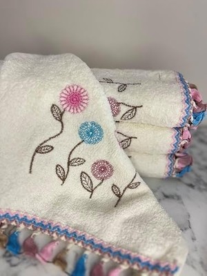 Skygo EKNHOMETEKSTİL,30X50 Püsküllü Mutfak Havlusu,(6 Adet)