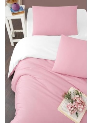 Skygo Obasse Nevresim Takımı Çift Kişilik Çift Taraflı Çarşafı Lastikli Pembe