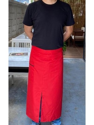 Skygo Cepli Önlük Biyeli Uzun Belden Kırmızı